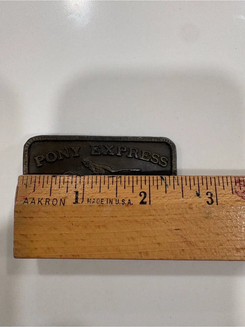 Pony Express Solid Brass Express Rider Belt Buckle